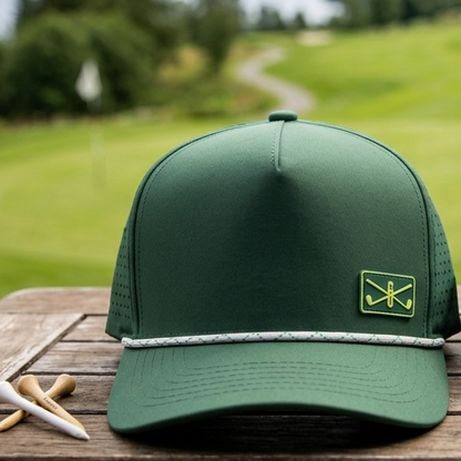 GU golf caps mørkegrønn – norsk premium golfhodeplagg fra GolfUnity